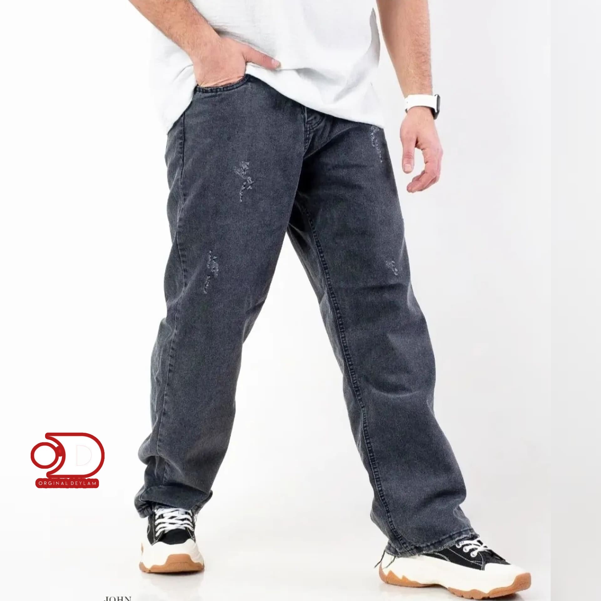 شلوار بگ مردانه رنگ ذغالسنگی کد bagod19