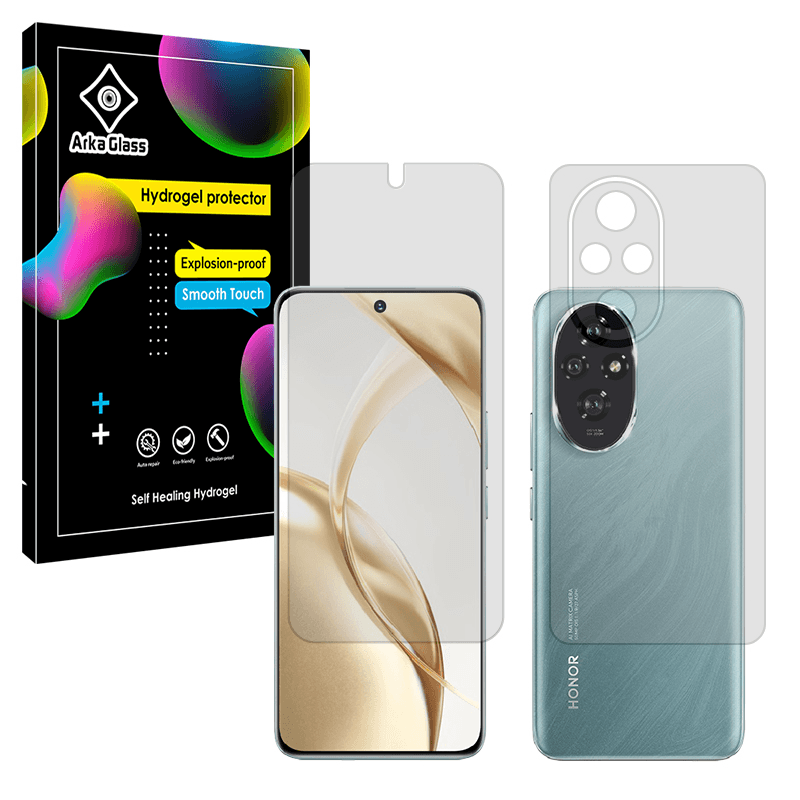 محافظ صفحه نمایش مات گوشی آنر 200 آرکا گلس مدل Tough به همراه محافظ پشت گوشی