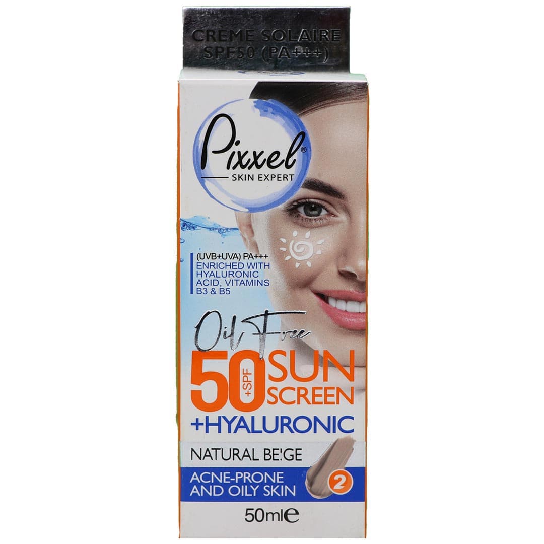 کرم ضد آفتاب بژ طبيعي SPF 50 پوست چرب و جوشدار پیکسل