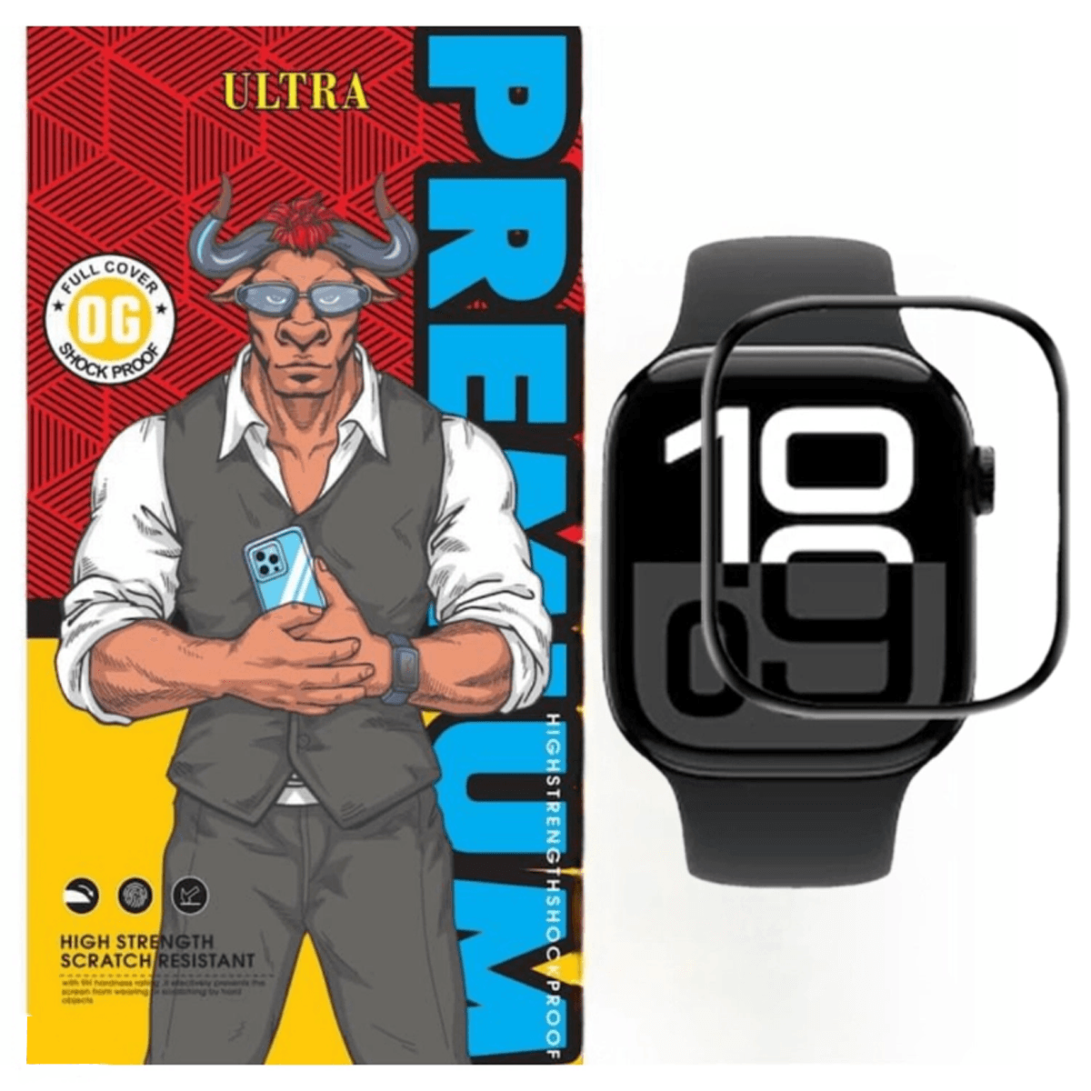 گلس اپل واچ سری 4 سایز 44 میلی متر اولترا مدل FULL GLUE