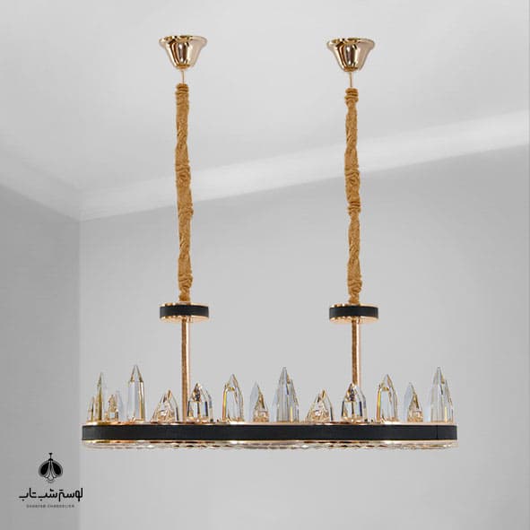 لوستر لاینر کریستالی L8927/800 مشکی طلایی pdr