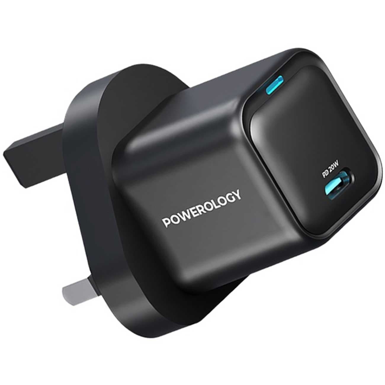 شارژر دیواری فست شارژ تایپ سی 20 وات پاورولوژی PWCUQC016