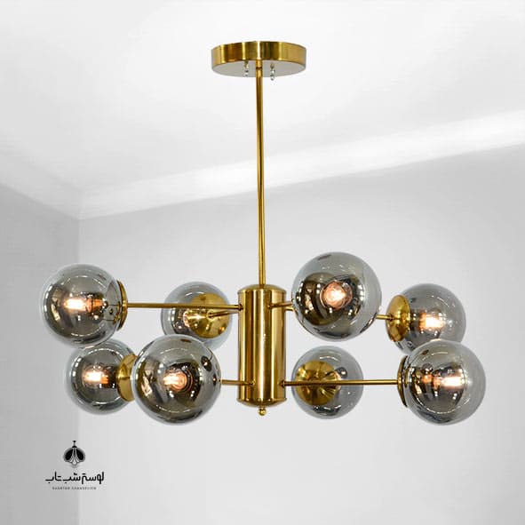 لوستر مدرن سیاره هشت شعله 2 طبقه آنتیک SHJ