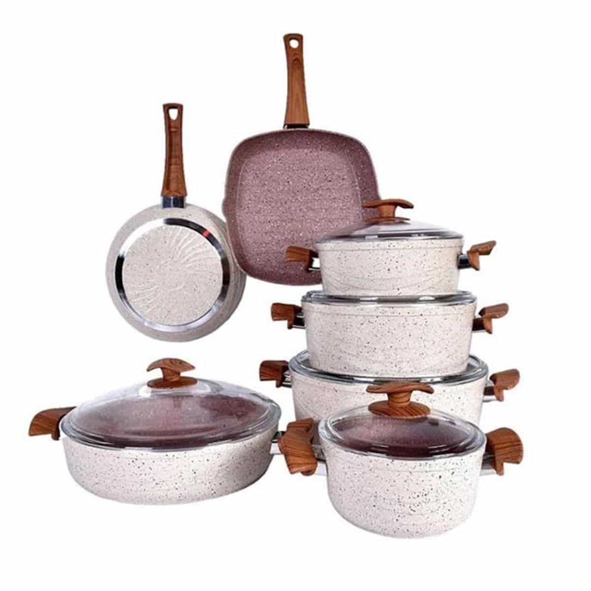 سرویس قابلمه نانو گرانیتی اویز مدل سوینگ 12 پارچه