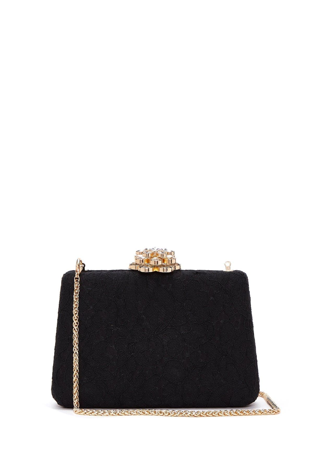 کیف مینی کلاچ زنانه مشکی بند بلند زنجیری دری مد