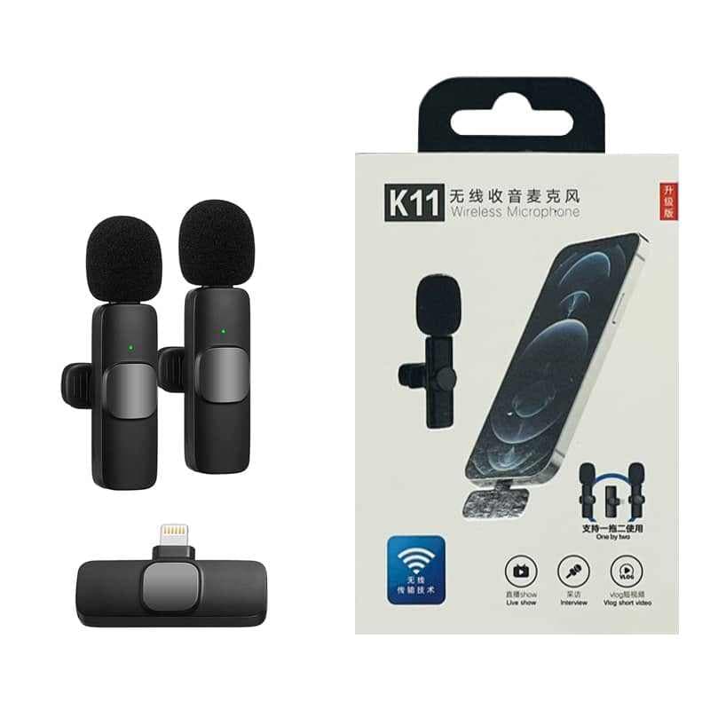 میکروفون بی سیم بلاگری یقه ای دوتایی مدل K11