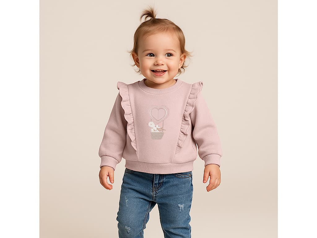 ست بلوز تو کرک با شلوار جین کمرکش نوزادی طرح Panty از برند پاپو papo