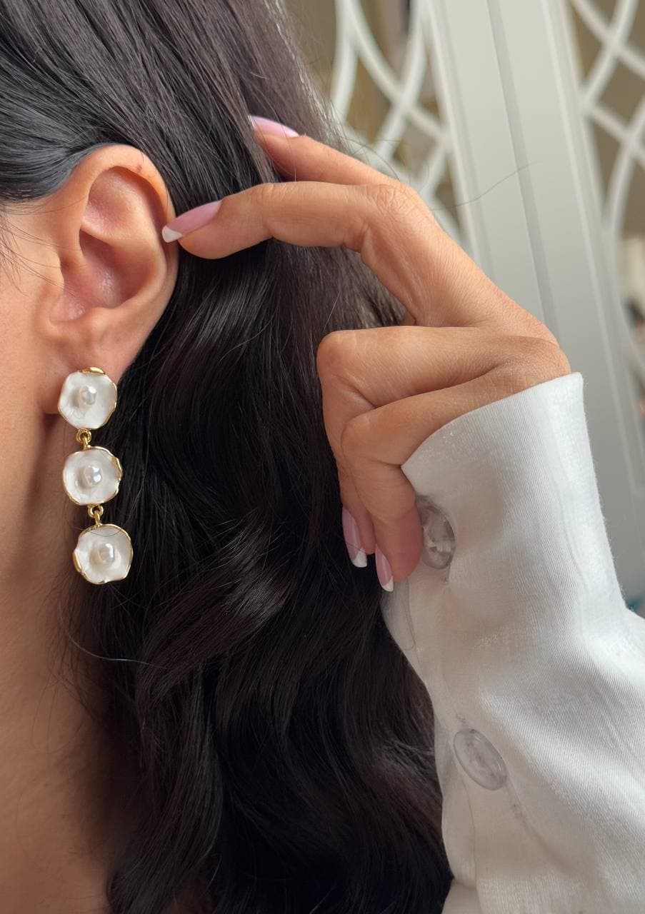 گوشواره سه مروارید صدف