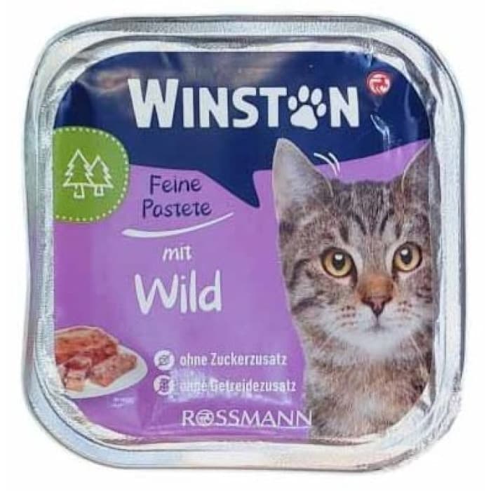 ووم گربه وینستون WINSTON با طعم گوشت شکاری وزن ۱۰۰ گرم
