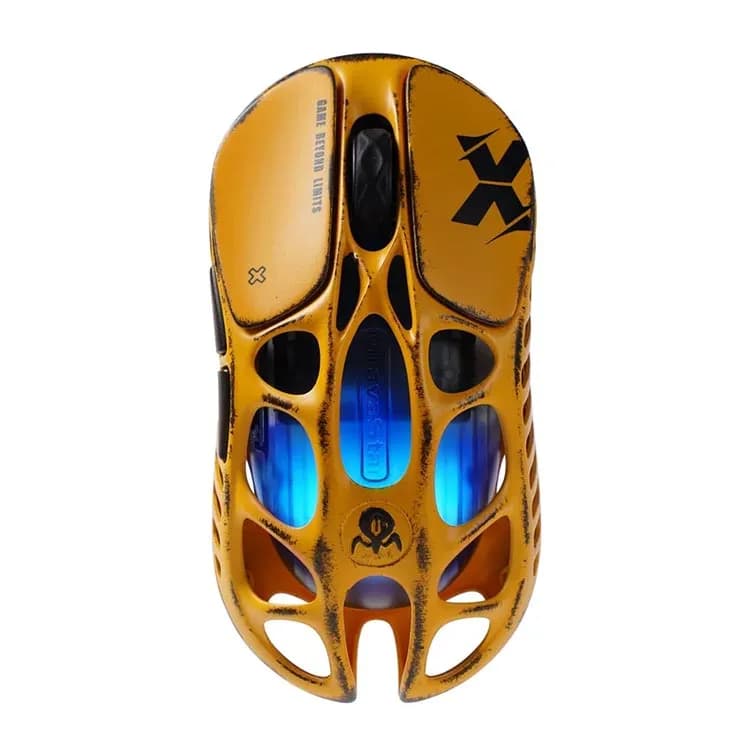 ماوس بی سیم گیمینگ گراواستار GravaStar Mercury X Wireless طرح Special Edition Battle Worn-Yellow