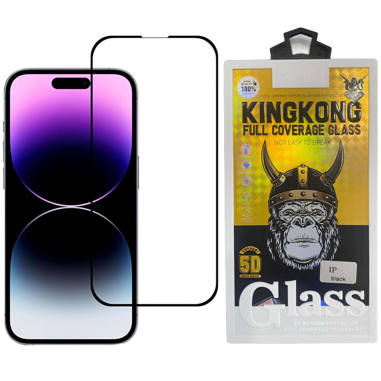گلس شیشه ای تمام صفحه آیفون 15 پرو موکوسون KINGKONG