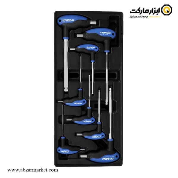 ست آچار آلن شش گوش هیوندای دسته T بلند 8 عددی مدل HT-9165