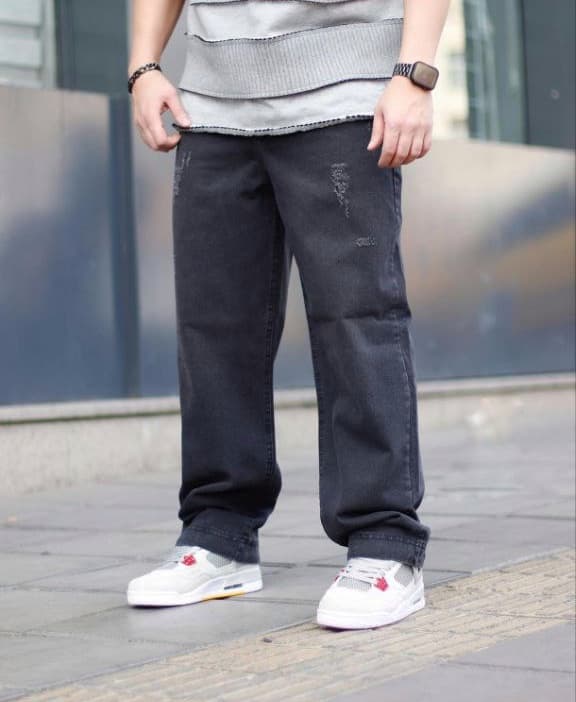 شلوار بگ ذغالسنگی مردانه کد bgkz13