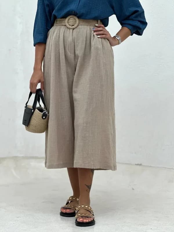 شلوار لینن بگ F. E