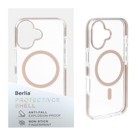 قاب گوشی موبایل برلیا مدل پشت سخت شفاف مگ سیف دار
