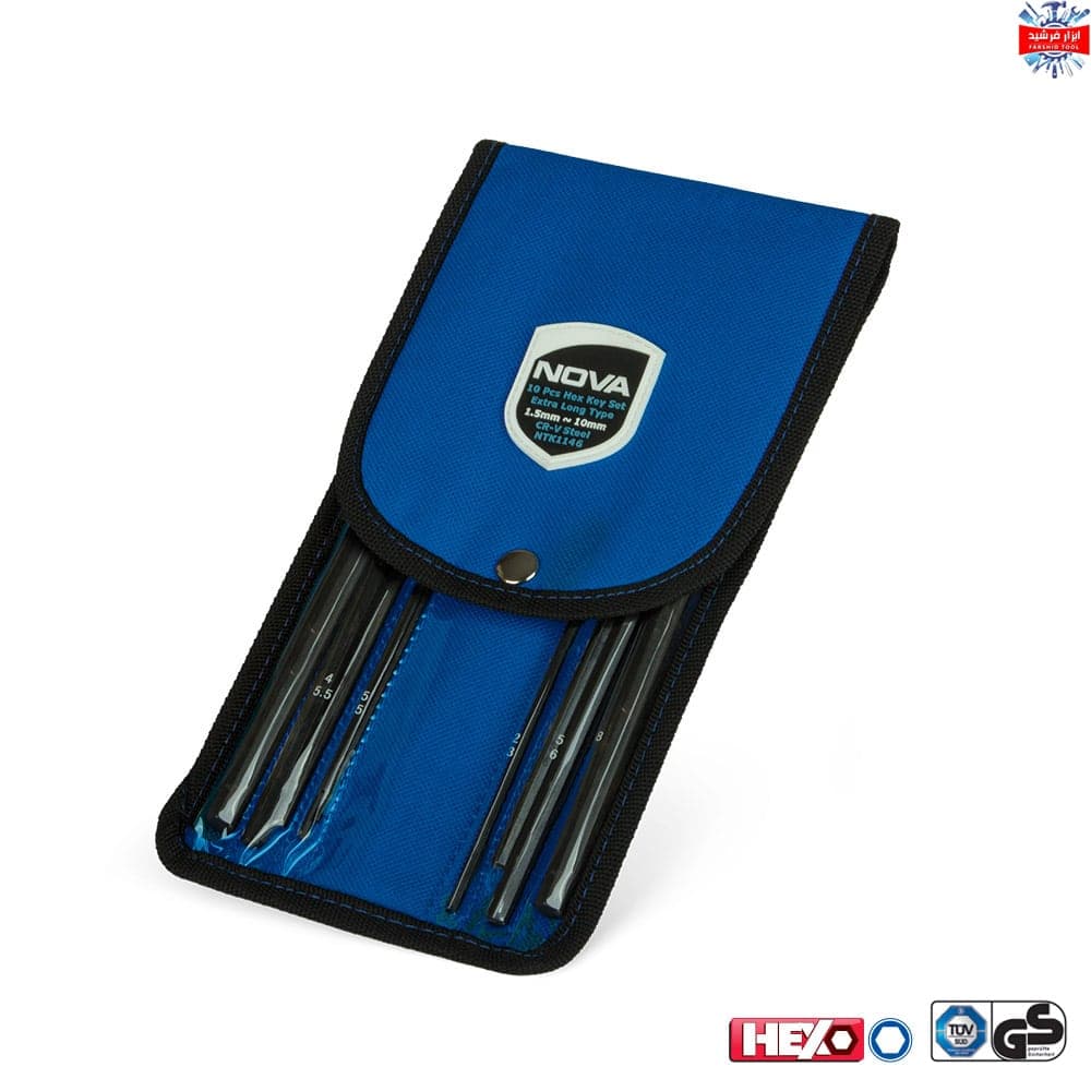 ست آچار آلن بلند 10 عددی کیفی نووا NTK1146
