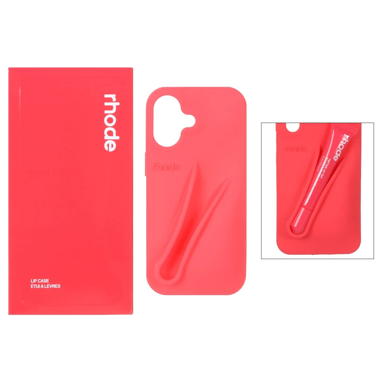 قاب سیلیکونی پاک کنی اورجینال rhode با ست لیپ گلاس Apple iPhone 17