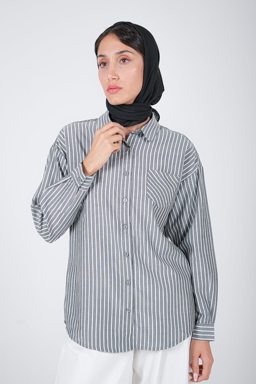 شومیز آستین بلند یقه دار زنانه بلند