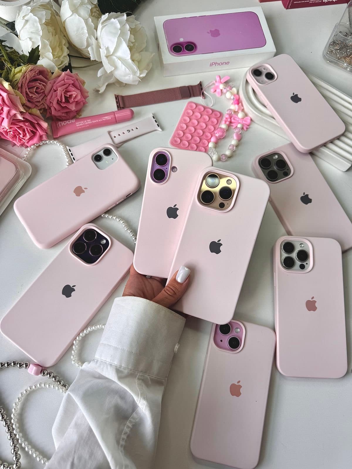 قاب سیلیکونی اورجینال بدون محافظ لنز چاک پینک