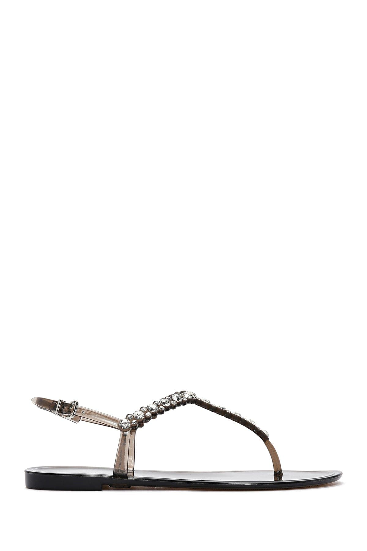 صندل زنانه مشکی انگشتی نگین‌دار ژله‌ای دری مد