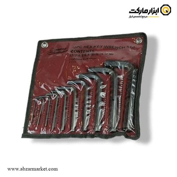 ست آچار آلن شش گوش واستر کوتاه 10 عددی مدل VHB02