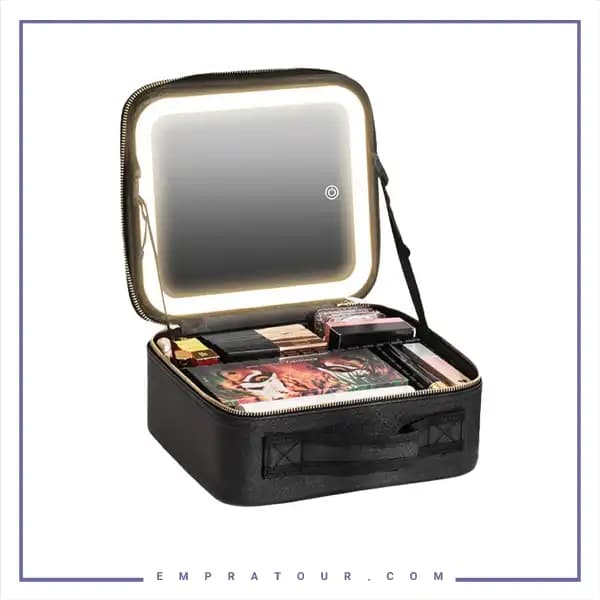 کیف لوازم آرایش با آینه چراغ دار گرین لاین Green Lion Makeup Organizer GNMAKEORGBK