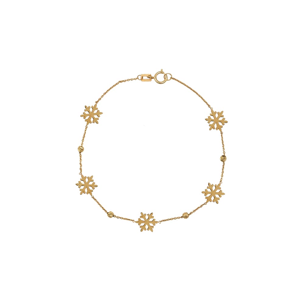 دستبند گوله برف کریسمسی طلا 18 عیار