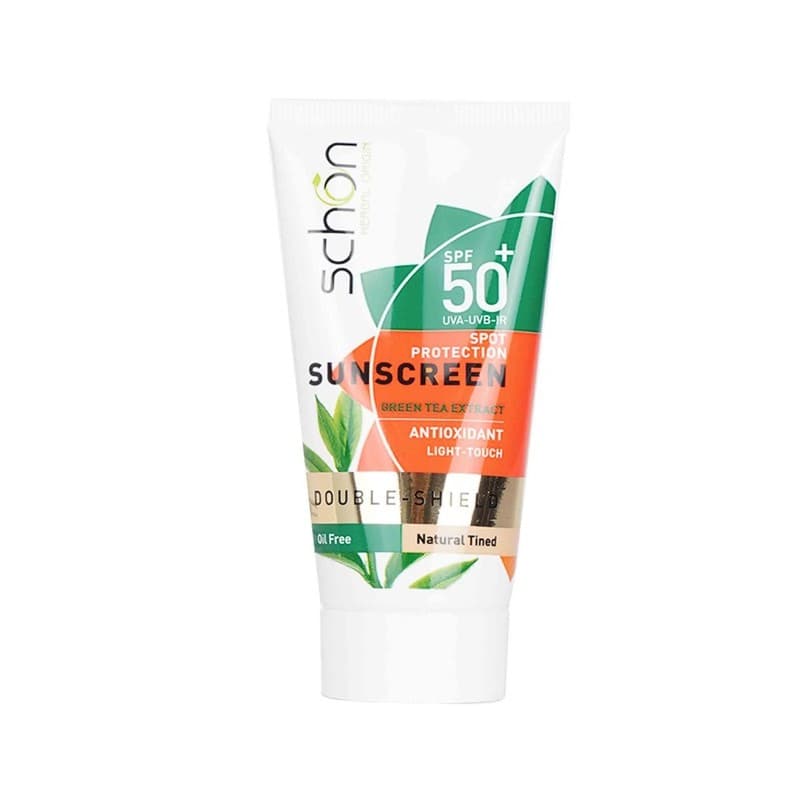 کرم ضد آفتاب شون سری Double Shield مدل رنگ طبیعی فاقد چربی +SPF50 حجم 50 میل