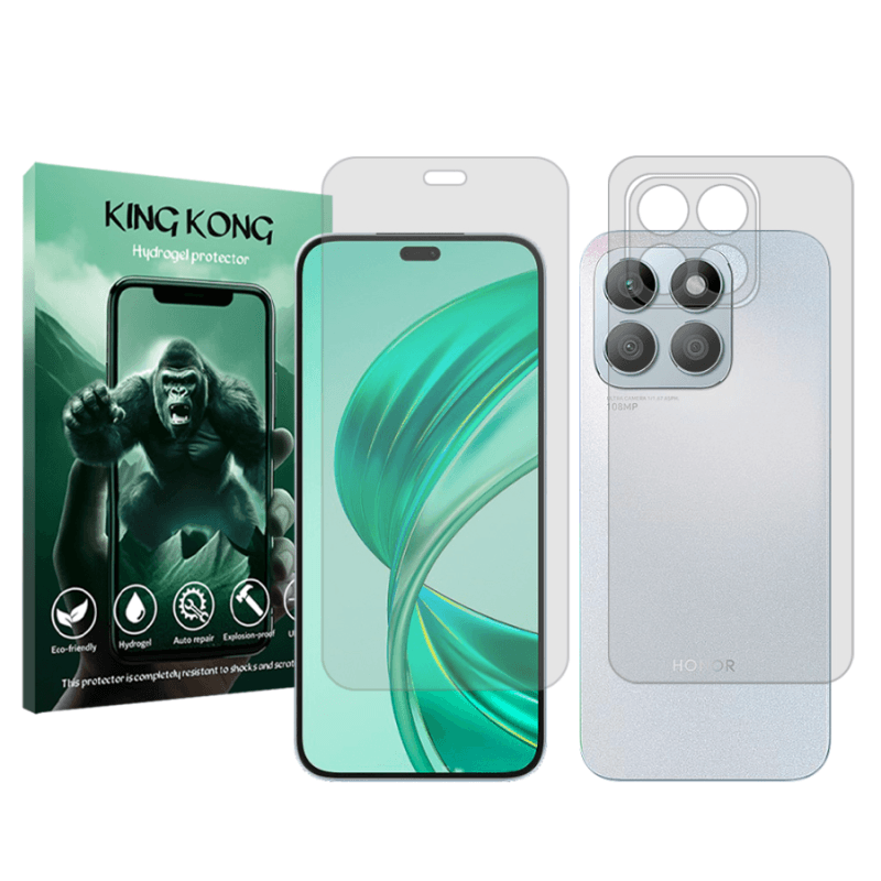 محافظ صفحه نمایش شفاف گوشی آنر X8b کینگ کونگ مدل Tou‌gh به همراه محافظ پشت گوشی