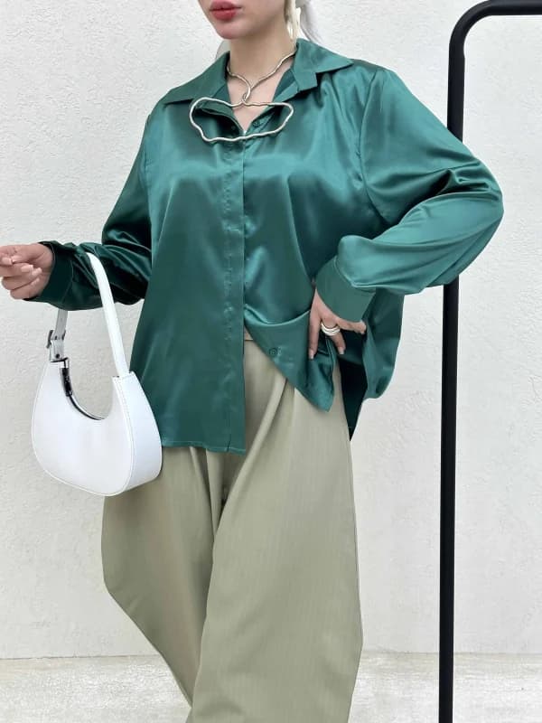 شومیز ساتن M. R زنانه