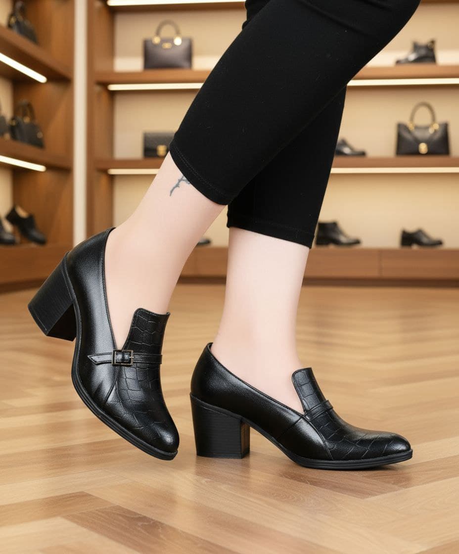 کفش کارمندی پاشنه دار زنانه فوق شیک طرح جدید