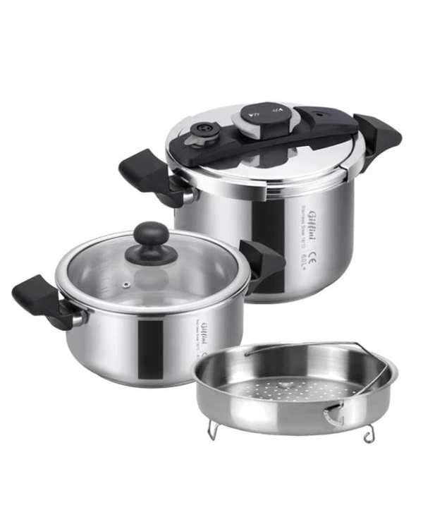 زودپز دوقلو مشکی جی فی نی مدل GS-01 گنجایش 6 و 4 لیتری