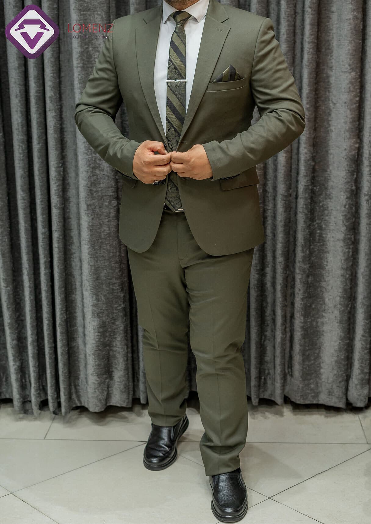 کت و شلوار راه راه کبریتی سیوان کد 01