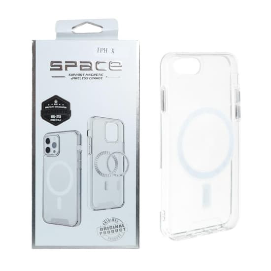 قاب گوشی موبایل اسپیس مدل شفاف مگ سیف دار