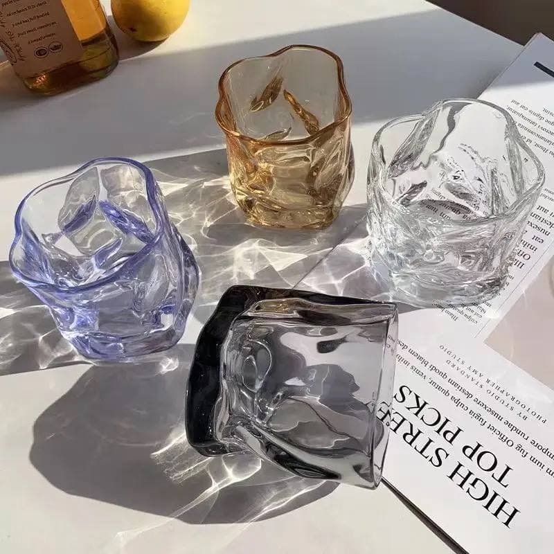 لیوان تک بلوری مدل مچاله کد 1018086