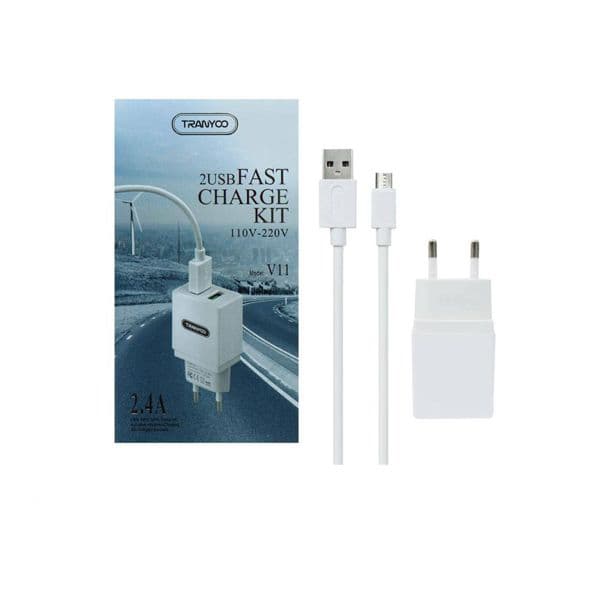 شارژر دیواری فست ترانیو مدل V11 به همراه کابل Micro USB