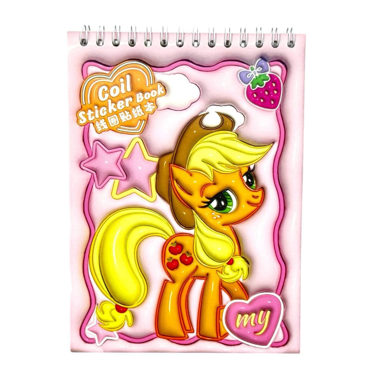 دفتر شطرنجی استیکردار طرح یونیکورن اپل جکی