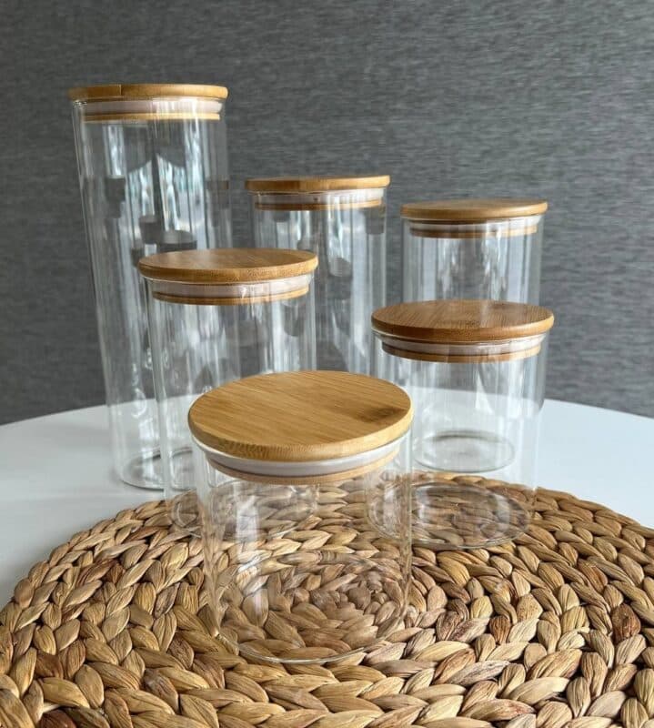 بانکه پیرکس گرد درب بامبو- قطر 10 سانت