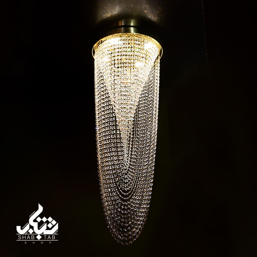 لوستر سقفی کریستالی6638 طلا SMD فرم 40 کد 3