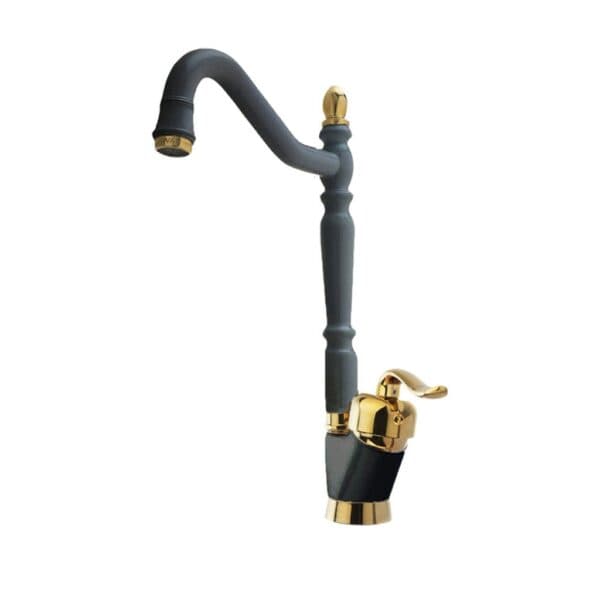 شیر ظرفشویی قاجاری مشکی طلایی