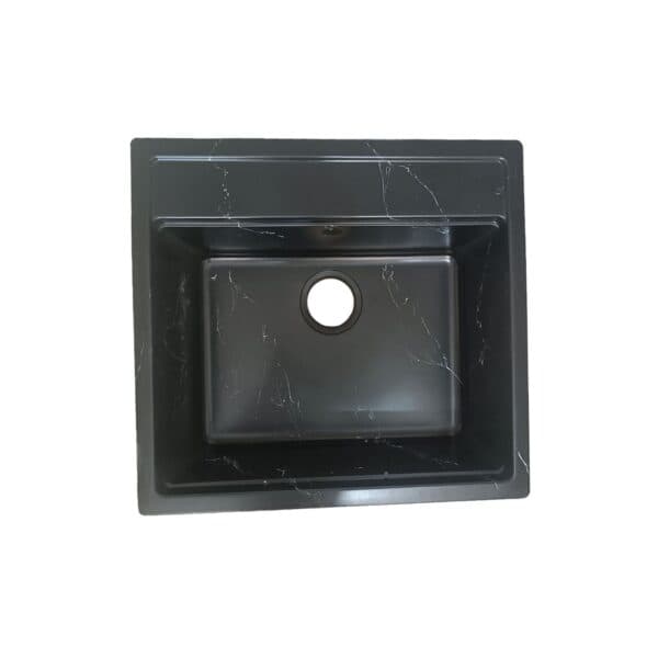 سینک گرانیتی توکار تیدومکث مدل مشکی رگه سفید(وانی کوچک)