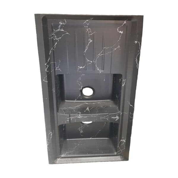 سینک گرانیتی روکار تیدومکث مدل مشکی رگه سفید