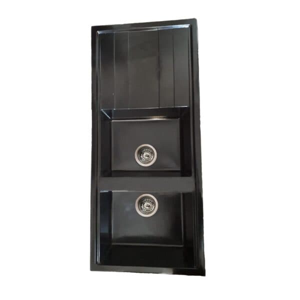 سینک گرانیتی توکار تیدومکث مدل مشکی ساده براق