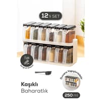 جا ادویه با قاشق استند 12 عددی وینف Vv4610 سفید