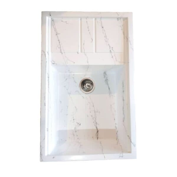 سینک گرانیتی توکار تیدومکث مدل سفید رگه طوسی