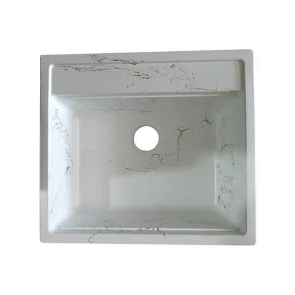 سینک گرانیتی توکار تیدومکث مدل سفید رگه طلا(وانی کوچک)