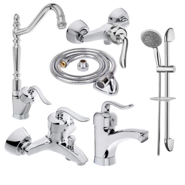 ست شیرآلات تیدومکث مدل هلنا کروم کد 10 مجموعه 6عددی