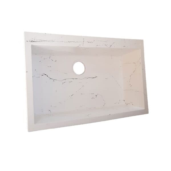 سینک گرانیتی توکار تیدومکث مدل سفید رگه مشکی(وانی بزرگ)