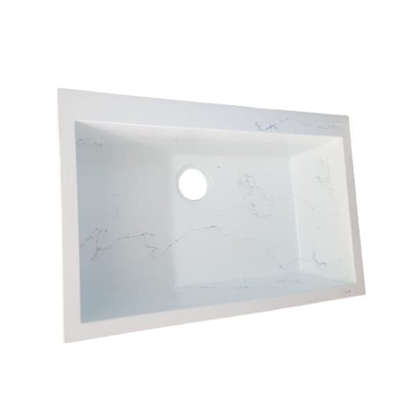 سینک گرانیتی توکار تیدومکث مدل سفید رگه طوسی(وانی بزرگ)