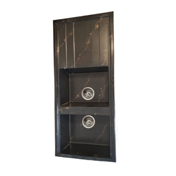 سینک گرانیتی توکار تیدومکث مدل مشکی رگه طلا